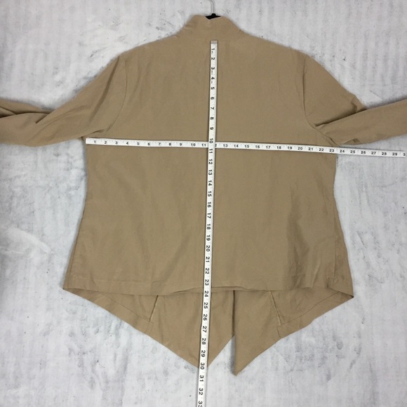 Chico's Modal Blend Waterfall Front Cardigan Sz 3 / XL Tan Long Sleeve Wrap Top - Picture 7 of 11
